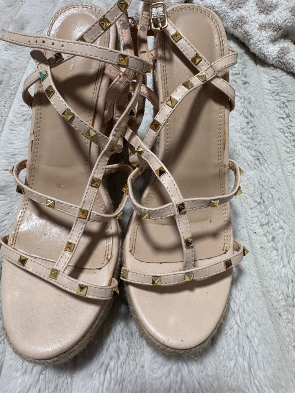 Alexandria Brandao studded Wedge sandals